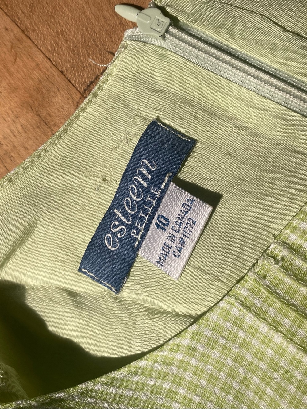 Vintage Sleeveless Light Green gingham Maxi Dress - Picture 4 of 5